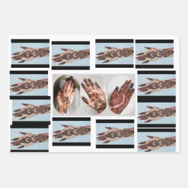 Bruiloft Mehandi Design Mehndi creatieve uitnodigi Inpakpapier Vel