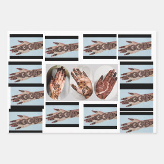 Bruiloft Mehandi Design Mehndi creatieve uitnodigi Inpakpapier Vel