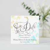 BRUILOFT - Meneer en mevrouw. | Pastel Beach Kleur Save The Date (Staand voorkant)