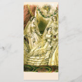 Bruiloft Menu Antiek bruidsmeisjes (Achterkant)