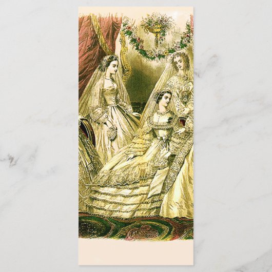 Bruiloft Menu Antiek bruidsmeisjes (Achterkant)