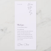 Bruiloft Menu Botanisch & Violet (Achterkant)