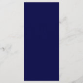 Bruiloft Menu Elegante kalligrafie Navy Blauw Zilv (Achterkant)
