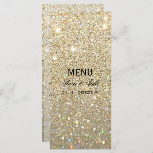 Bruiloft Menu - Gouden Glit Fab (Voorkant / Achterkant)