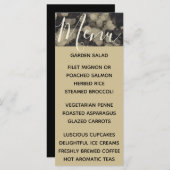 Bruiloft Menu Kaart Elegant Goud en Zwart (Voorkant / Achterkant)