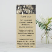 Bruiloft Menu Kaart Elegant Goud en Zwart (Staand voorkant)