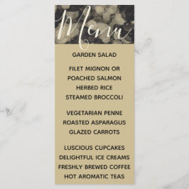 Bruiloft Menu Kaart Elegant Goud en Zwart