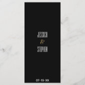 Bruiloft Menu Kaart Elegant Goud en Zwart (Achterkant)