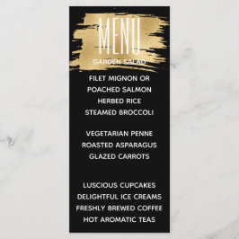 Bruiloft Menu Kaart Elegant Goud en Zwart