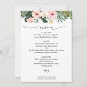 Bruiloft Menu Kaart Palmbladeren Hibiscus Tropisch (Voorkant)