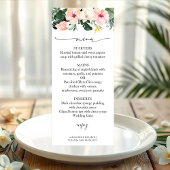 Bruiloft Menu Kaart Palmbladeren Hibiscus Tropisch
