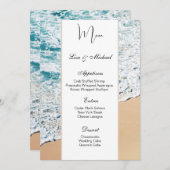 Bruiloft Menu Kaart Strand Thema (Voorkant / Achterkant)
