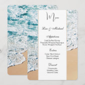 Bruiloft Menu Kaart Strand Thema (Voorkant / Achterkant)
