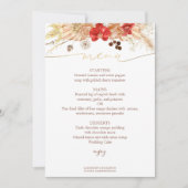 Bruiloft Menu Kaart vergulde Waterverf Boho Floral (Voorkant)