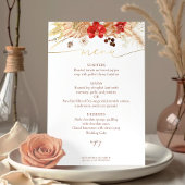 Bruiloft Menu Kaart vergulde Waterverf Boho Floral