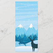 Bruiloft Menu Kaart winter magisch Blauw (Achterkant)