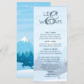 Bruiloft Menu Kaart winter magisch Blauw (Voorkant / Achterkant)