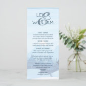 Bruiloft Menu Kaart winter magisch Blauw (Staand voorkant)