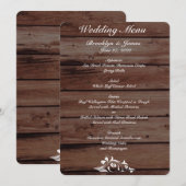 Bruiloft Menu Kaarten op Maat Rustiek (Voorkant / Achterkant)