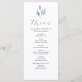 Bruiloft Menu Kaarten Waterverf Botanische bladere (Voorkant)