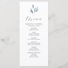 Bruiloft Menu Kaarten Waterverf Botanische bladere