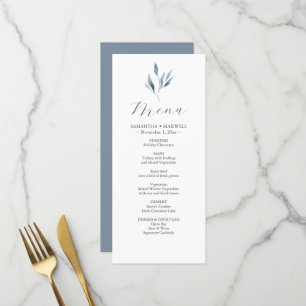 Bruiloft Menu Kaarten Waterverf Botanische bladere