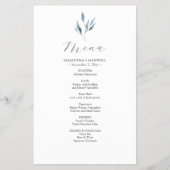 Bruiloft Menu Kaarten Waterverf Botanische bladere (Voorkant)