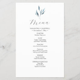 Bruiloft Menu Kaarten Waterverf Botanische bladere