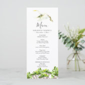 Bruiloft Menu Kaarten Waterverf Witte Heron (Staand voorkant)