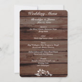 Bruiloft Menu Kaartjes op Maat Kaart (Voorkant)