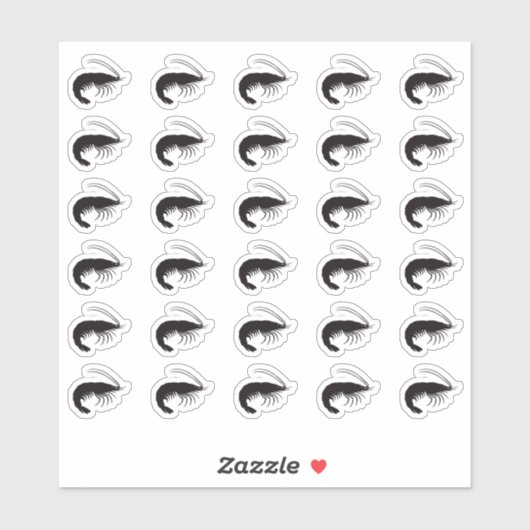 Bruiloft Menu Keuze Plaatskaart Garnalen Sticker (Vel)
