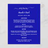 Bruiloft Menu koninklijk blauw wit budget (Voorkant)
