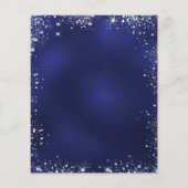 Bruiloft Menu marine blauw wit glitter (Achterkant)