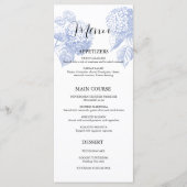 Bruiloft Menu met Blue Hydrangea (Voorkant)