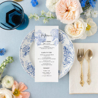 Bruiloft Menu met Blue Hydrangea