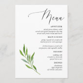 Bruiloft Menu met Landelijke Calligrafie en Groene (Voorkant)