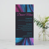 Bruiloft Menu-Modern Abstract blauw en roze- Menu (Staand voorkant)