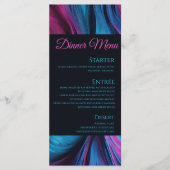 Bruiloft Menu-Modern Abstract blauw en roze- Menu (Voorkant)