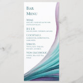 Bruiloft Menu-Modern-Paarse en Blauwgroen- Menu (Achterkant)