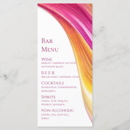 Bruiloft Menu-Modern Roze Sinaasappel Geel Menu