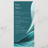 Bruiloft Menu-Modern Smaragd Groen- Menu (Achterkant)