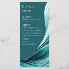 Bruiloft Menu-Modern Smaragd Groen- Menu