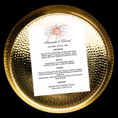 Bruiloft Menu roos gouden bloemen wit