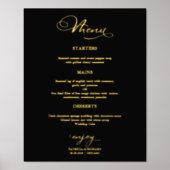 Bruiloft Menu Sign Eenvoudig Elegant Folie Afdrukken (Voorkant)