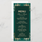 Bruiloft Menu Smaragd gouden kruid (Voorkant / Achterkant)
