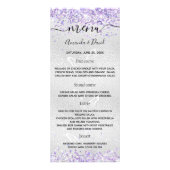 Bruiloft Menu zilveren violette vlinders (Voorkant)