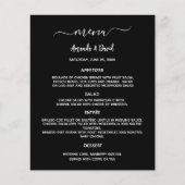 Bruiloft Menu zwart wit eenvoudig budget (Voorkant)