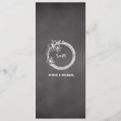 Bruiloft Menu Zwart Wit String Lights (Achterkant)