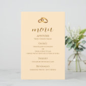 Bruiloft Menukaart in Bronzen Schrift (Staand voorkant)