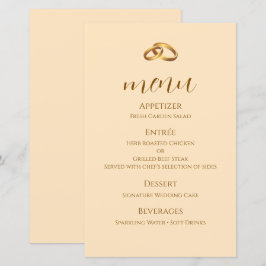 Bruiloft Menukaart in Bronzen Schrift